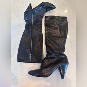 Michael Kors  Leather Knee-High Boots Size 9M Black